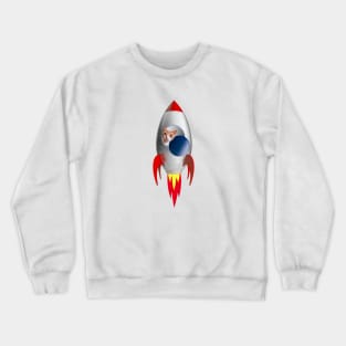 Funny Rocket Kitty (Orange Kitty) Crewneck Sweatshirt